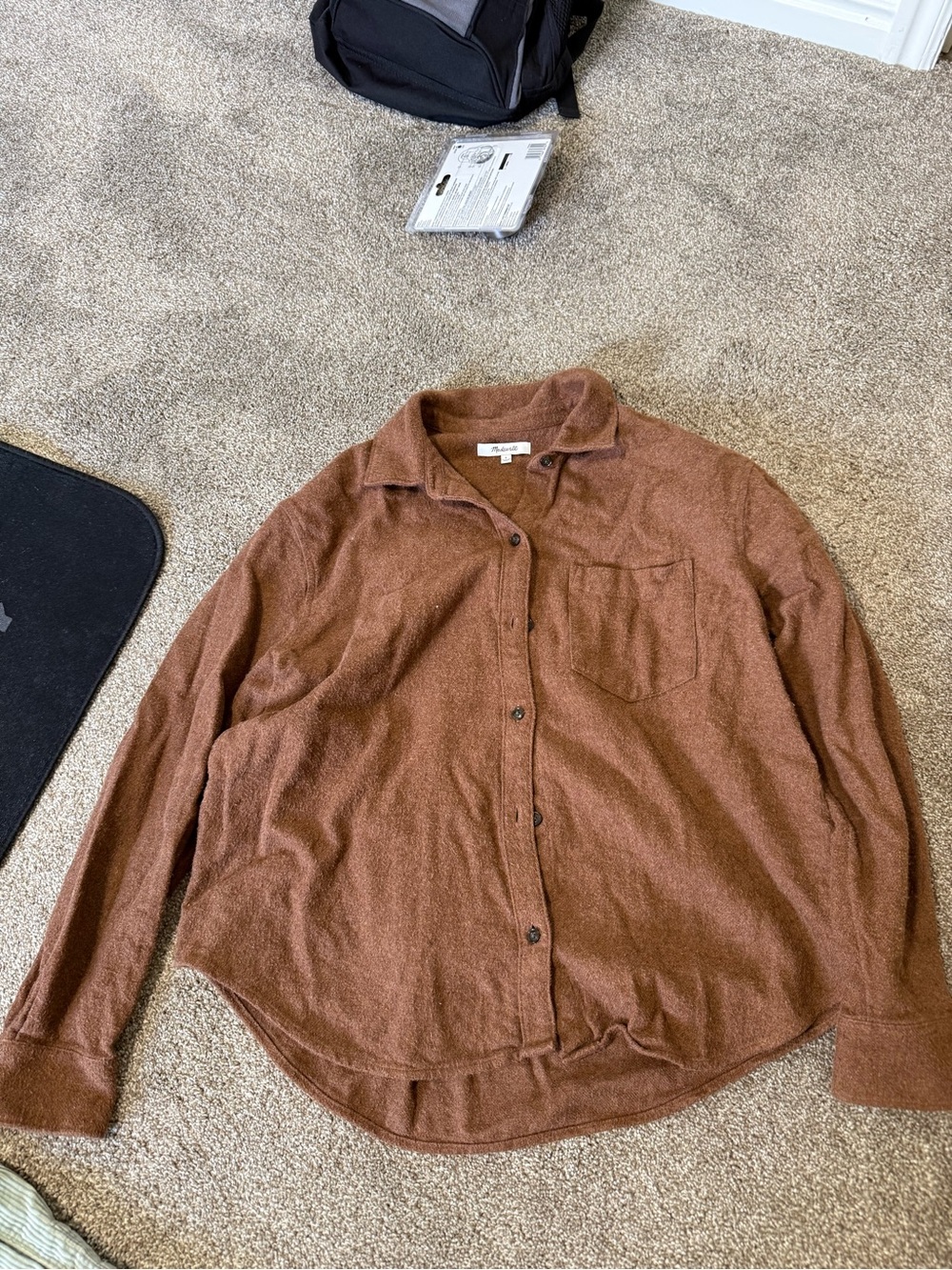 Madewell brown flannel shirt